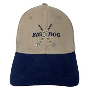 Big Dogs Unisex OSFA Khaki Navy Golf Strapback Embroidered Cap Hat